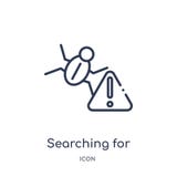 Linear searching for virus icon from Internet security outline collection. Thin line searching for virus icon isolated on white stock illustration Linear searching for virus icon from Internet security outline collection. Thin line searching for virus icon isolated on white stock illustration