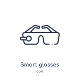 Linear smart glasses icon from Future technology outline collection. Thin line smart glasses icon isolated on white background. royalty free illustration Linear smart glasses icon from Future technology outline collection. Thin line smart glasses icon isolated on white background. royalty free illustration