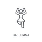 Lineare Ikone der Ballerina Modernes Entwurf Ballerina-Logokonzept an stock abbildung Lineare Ikone der Ballerina Modernes Entwurf Ballerina-Logokonzept an stock abbildung