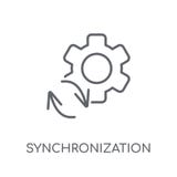 Lineare Ikone der Synchronisierung Modernes Entwurf Synchronisierungslogo vektor abbildung Lineare Ikone der Synchronisierung Modernes Entwurf Synchronisierungslogo vektor abbildung