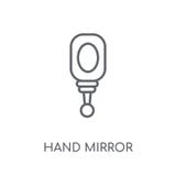 Lineare Ikone des Handspiegels Modernes Entwurf Handspiegel-Logokonzept lizenzfreie abbildung Lineare Ikone des Handspiegels Modernes Entwurf Handspiegel-Logokonzept lizenzfreie abbildung