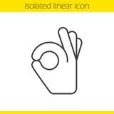 Lineare Ikone des OKAYhandzeichens stock abbildung Lineare Ikone des OKAYhandzeichens stock abbildung