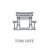 Lineare Ikone Torii-Tors Modernes Entwurf Torii-Tor-Logokonzept O vektor abbildung Lineare Ikone Torii-Tors Modernes Entwurf Torii-Tor-Logokonzept O vektor abbildung