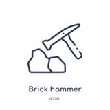 Lineare Maurerhammerikone von der Bauwerkzeug-Entwurfssammlung Dünne Linie Maurerhammervektor lokalisiert auf weißem Hintergrund vektor abbildung Lineare Maurerhammerikone von der Bauwerkzeug-Entwurfssammlung Dünne Linie Maurerhammervektor lokalisiert auf weißem Hintergrund vektor abbildung