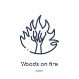Lineares Holz auf Feuerikone von der Meteorologieentwurfssammlung Dünne Linie Holz auf der Feuerikone lokalisiert auf weißem Hint vektor abbildung Lineares Holz auf Feuerikone von der Meteorologieentwurfssammlung Dünne Linie Holz auf der Feuerikone lokalisiert auf weißem Hint vektor abbildung