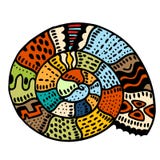 Linha arte da concha do mar ilustração stock Linha arte da concha do mar ilustração stock