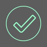 Linha circular ícone da marca de verificação Sinal colorido redondo aprovado Símbolo liso do vetor do estilo Imagens de Stock Linha circular ícone da marca de verificação Sinal colorido redondo aprovado Símbolo liso do vetor do estilo Imagens de Stock