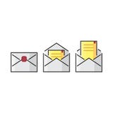 Linha de cor ícone do correio do envelope Apropriado perfeito do pixel liso colorido do vetor para a Web e a cópia ilustração stock Linha de cor ícone do correio do envelope Apropriado perfeito do pixel liso colorido do vetor para a Web e a cópia ilustração stock