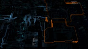 Linha eletrônica do circuito abstrato do fundo para o conceito da tecnologia com profundidade rasa da obscuridade e da grão do ca video estoque Linha eletrônica do circuito abstrato do fundo para o conceito da tecnologia com profundidade rasa da obscuridade e da grão do ca video estoque