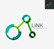 Linha mínima logotipo do projeto, ícone da conexão ilustração stock Linha mínima logotipo do projeto, ícone da conexão ilustração stock