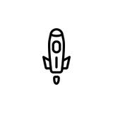 Linha preta ícone para Rocket, luta e tecnologia ilustração do vetor Linha preta ícone para Rocket, luta e tecnologia ilustração do vetor