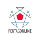 Linha projeto do Pentágono de conceito do logotipo Elemento gráfico do molde do símbolo ilustração do vetor Linha projeto do Pentágono de conceito do logotipo Elemento gráfico do molde do símbolo ilustração do vetor