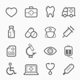 Linha saudável e médica grupo do símbolo do ícone ilustração do vetor Linha saudável e médica grupo do símbolo do ícone ilustração do vetor