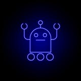 linha ícone do robô no estilo de néon azul Os sinais e os s?mbolos podem ser usados para a Web, logotipo, app m?vel, UI, UX ilustração stock linha ícone do robô no estilo de néon azul Os sinais e os s?mbolos podem ser usados para a Web, logotipo, app m?vel, UI, UX ilustração stock