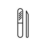 Linha ícone do vetor do arquivo do tratamento de mãos, sinal, ilustração no fundo, cursos editáveis ilustração stock Linha ícone do vetor do arquivo do tratamento de mãos, sinal, ilustração no fundo, cursos editáveis ilustração stock