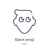 Liniowa cicha emoji ikona od Emoji konturu kolekcji Cienieje kreskowego cichego emoji wektor odizolowywającego na białym tle cich ilustracja wektor Liniowa cicha emoji ikona od Emoji konturu kolekcji Cienieje kreskowego cichego emoji wektor odizolowywającego na białym tle cich ilustracja wektor