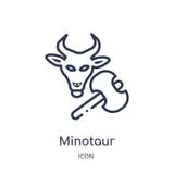 Liniowa minotaur ikona od Grecja konturu kolekcji Cienieje kreskową minotaur ikonę odizolowywającą na białym tle minotaur modny ilustracja wektor Liniowa minotaur ikona od Grecja konturu kolekcji Cienieje kreskową minotaur ikonę odizolowywającą na białym tle minotaur modny ilustracja wektor