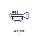 Liniowa sopranowa ikona od rozrywki i arkada zarysowywamy kolekcję Cienieje kreskowego sopranowego wektor odizolowywającego na bi ilustracja wektor Liniowa sopranowa ikona od rozrywki i arkada zarysowywamy kolekcję Cienieje kreskowego sopranowego wektor odizolowywającego na bi ilustracja wektor