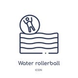 Liniowa wodna rollerball ikona od rozrywki i arkada zarysowywamy kolekcję Cienki linii wody rollerball wektor odizolowywający na ilustracji Liniowa wodna rollerball ikona od rozrywki i arkada zarysowywamy kolekcję Cienki linii wody rollerball wektor odizolowywający na ilustracji