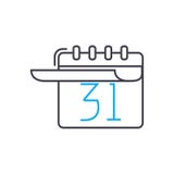 Linje slaglängdsymbol för vektor för långsiktig planläggning tunn Översiktsillustration för långsiktig planläggning, linjärt teck royaltyfri illustrationer Linje slaglängdsymbol för vektor för långsiktig planläggning tunn Översiktsillustration för långsiktig planläggning, linjärt teck royaltyfri illustrationer