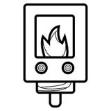 Linje symbol för vattenvärmeapparat royaltyfri illustrationer Linje symbol för vattenvärmeapparat royaltyfri illustrationer