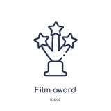 Linjär filmutmärkelsesymbol från bioöversiktssamling Tunn linje filmutmärkelsevektor som isoleras på vit bakgrund moderiktig film royaltyfri illustrationer Linjär filmutmärkelsesymbol från bioöversiktssamling Tunn linje filmutmärkelsevektor som isoleras på vit bakgrund moderiktig film royaltyfri illustrationer