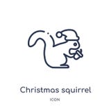 Linjär jul gömma sig symbolen från julöversiktssamling Tunn linje julekorrevektor som isoleras på vit bakgrund stock illustrationer Linjär jul gömma sig symbolen från julöversiktssamling Tunn linje julekorrevektor som isoleras på vit bakgrund stock illustrationer