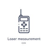 Linjär laser-mätningssymbol från samling för allmän översikt Tunn linje laser-mätningssymbol som isoleras på vit bakgrund stock illustrationer Linjär laser-mätningssymbol från samling för allmän översikt Tunn linje laser-mätningssymbol som isoleras på vit bakgrund stock illustrationer
