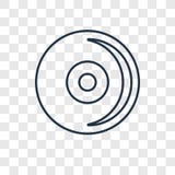 Linjär symbol för CD-SKIVAbegreppsvektor som isoleras på genomskinligt stock illustrationer Linjär symbol för CD-SKIVAbegreppsvektor som isoleras på genomskinligt stock illustrationer