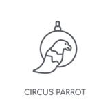Linjär symbol för cirkuspapegoja Den moderna logoen för översiktscirkuspapegojan lurar stock illustrationer Linjär symbol för cirkuspapegoja Den moderna logoen för översiktscirkuspapegojan lurar stock illustrationer