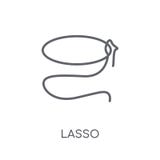 Linjär symbol för lasso Modernt begrepp för översiktslassologo på vita lodisar vektor illustrationer Linjär symbol för lasso Modernt begrepp för översiktslassologo på vita lodisar vektor illustrationer