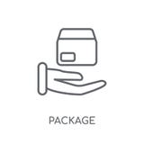 Linjär symbol för packe Modernt begrepp för översiktspackelogo på whit royaltyfri illustrationer Linjär symbol för packe Modernt begrepp för översiktspackelogo på whit royaltyfri illustrationer