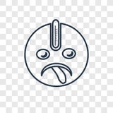 Linjär symbol för sjuk begreppsvektor som isoleras på genomskinlig backgrou stock illustrationer Linjär symbol för sjuk begreppsvektor som isoleras på genomskinlig backgrou stock illustrationer