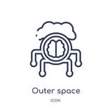 Linjär yttre rymdsymbol från konstgjord intellegence och den framtida teknologiöversiktssamlingen Tunn linje yttre rymdvektor royaltyfri illustrationer Linjär yttre rymdsymbol från konstgjord intellegence och den framtida teknologiöversiktssamlingen Tunn linje yttre rymdvektor royaltyfri illustrationer