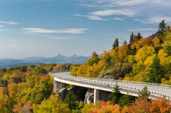 Linn Cove Viaduct in Autumn stock image Linn Cove Viaduct in Autumn stock image