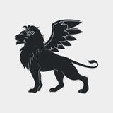Lion avec l'icône d'ailes Lion à ailes, calibre de logo Vecteur illustration libre de droits Lion avec l'icône d'ailes Lion à ailes, calibre de logo Vecteur illustration libre de droits