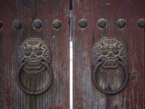 Lion Doorknockers In Bulguksa Temple In Gyeongju, South Korea Stock Images Lion Doorknockers In Bulguksa Temple In Gyeongju, South Korea Stock Images
