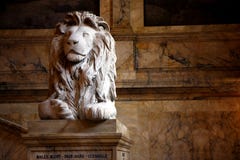 Lion Sculpture In A Public Library Royalty Free Stock Photos Lion Sculpture In A Public Library Royalty Free Stock Photos