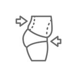 Liposuccion d'abdomen, repli de ventre, ligne icône de chirurgie plastique illustration de vecteur Liposuccion d'abdomen, repli de ventre, ligne icône de chirurgie plastique illustration de vecteur