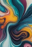 Minimalistic abstract background, wall art decor, waves, liquid marble, fluid pattern