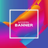 Liquid Poster. Bright Colorful Wave Smoke Shapes with Square frame. Space for text. Abstract Dynamic Effect on purple Stock Photo Liquid Poster. Bright Colorful Wave Smoke Shapes with Square frame. Space for text. Abstract Dynamic Effect on purple Stock Photo