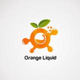 Liquide orange avec le concept, l'icône, l'élément, et le calibre de vecteur de logo de bulle pour la société illustration stock Liquide orange avec le concept, l'icône, l'élément, et le calibre de vecteur de logo de bulle pour la société illustration stock