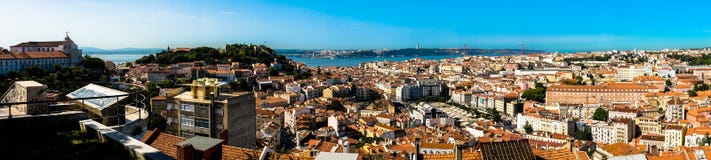 Lissabon panorama Arkivfoton Lissabon panorama Arkivfoton