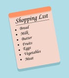 List of purchases, a list of necessary products for purchase, shopping list royalty free illustration List of purchases, a list of necessary products for purchase, shopping list royalty free illustration