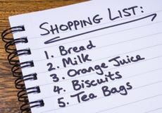 Lista di acquisto Immagini Stock Lista di acquisto Immagini Stock