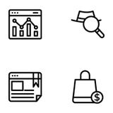 Listan av Seo och rengöringsduklinjen vektorer packar stock illustrationer Listan av Seo och rengöringsduklinjen vektorer packar stock illustrationer