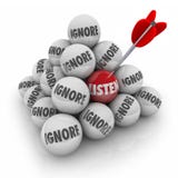 Listen Word 3d Ball Pyramid Vs Ignore Pay Attention Royalty Free Stock Photo Listen Word 3d Ball Pyramid Vs Ignore Pay Attention Royalty Free Stock Photo