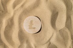 Litecoin Sign On the Sand royalty free stock image Litecoin Sign On the Sand royalty free stock image