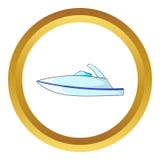 Liten powerboatsymbol royaltyfri illustrationer Liten powerboatsymbol royaltyfri illustrationer