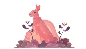 Liten rosa gullig kanin vektor illustrationer Liten rosa gullig kanin vektor illustrationer
